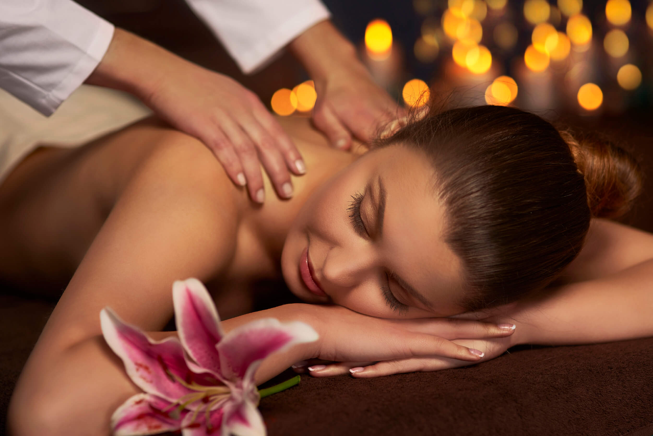 Woman relaxing spa